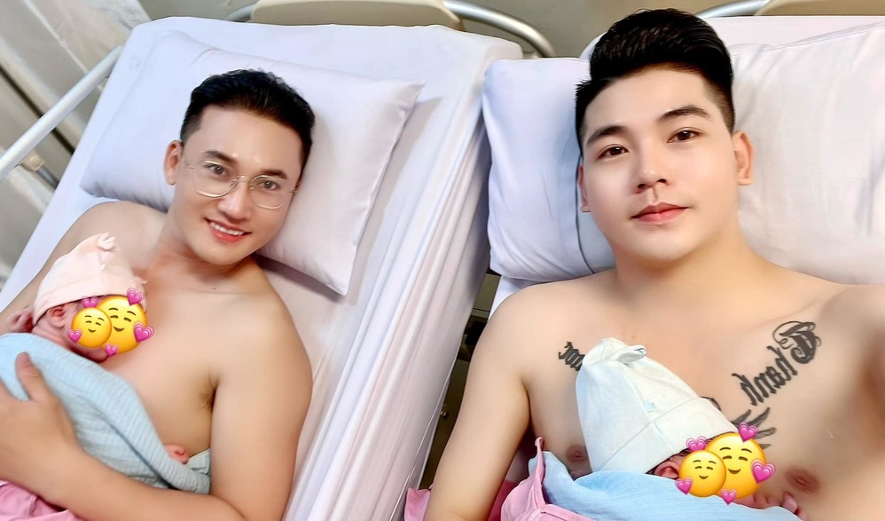 Hà Trí Quang - Thanh Đoàn chính thức lên chức bố chào đón 2 nhóc tì ra đời, tiết lộ nhiều điều về cặp song sinh  - Ảnh 1